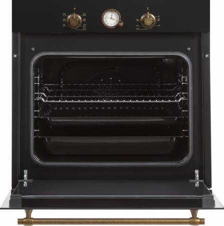 Cuptor incorporabil Fram FBO-V659GCA-RBK, Electric, 65 l, Clasa A, Timer Analog, Iluminare, Design rustic, Negru [1]