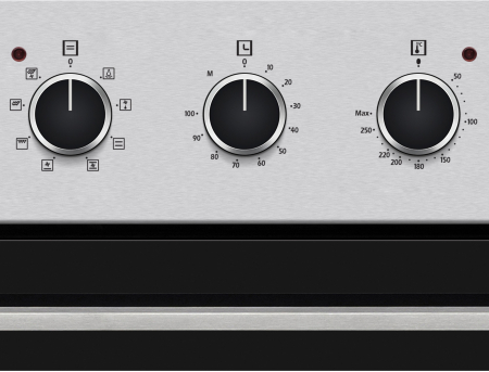 Cuptor electric incorporabil Pyramis 60IN 6002 Megalo Premium Inox, 69L, 8 funcții, clasa A, control cu butoane rotative mari, timer mecanic și ghidaje laterale cromate, finisaj inox [1]