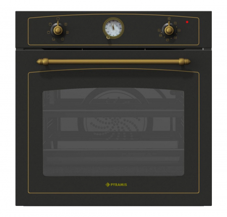 BUCATARIE - Cuptor electric incorporabil Pyramis 60IN 8070 Anthracite, 64L, 6 funcții de gătire, clasa energetică A, timer electronic pentru programare, finisaj rustic elegant și rafinat