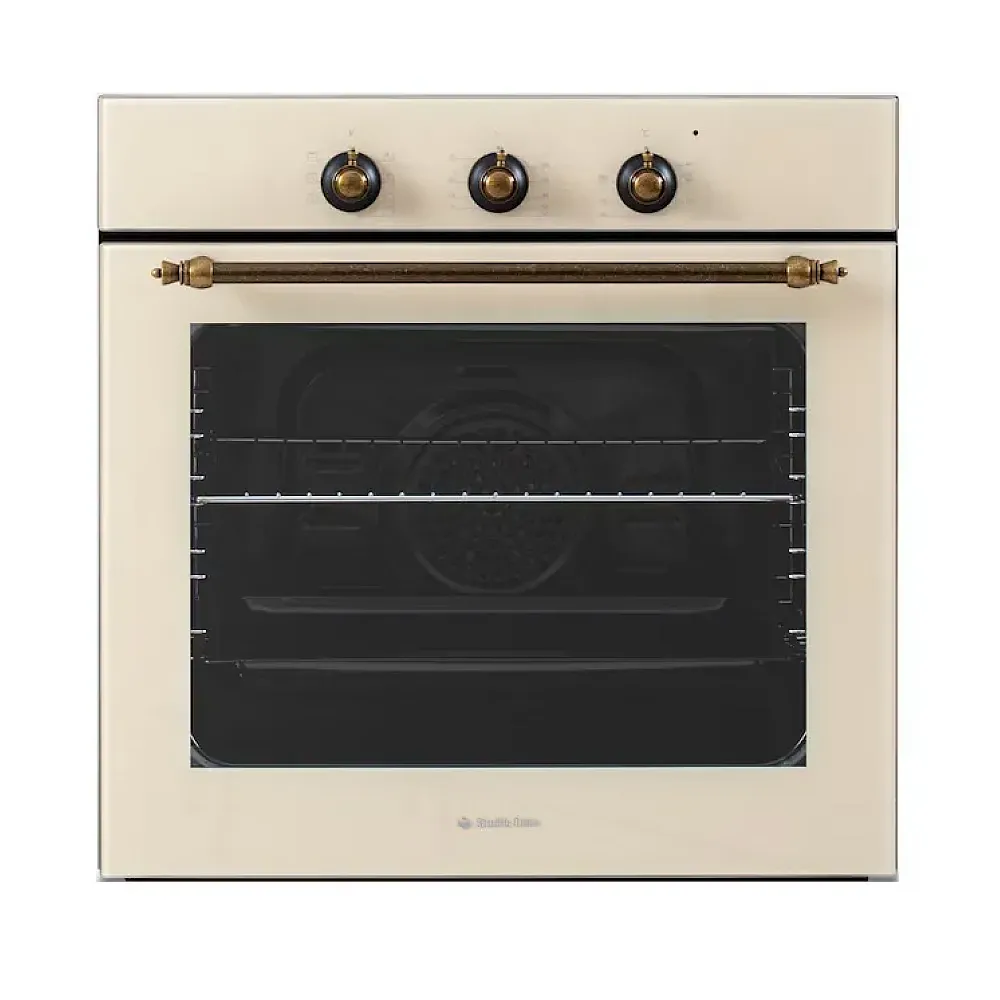 BUCATARIE - Cuptor electric incorporabil Studio Casa Viva Parma Glass Beige, 60 L, 8 funcții, Grill, Ventilator, Clasa A, Sticlă beige
