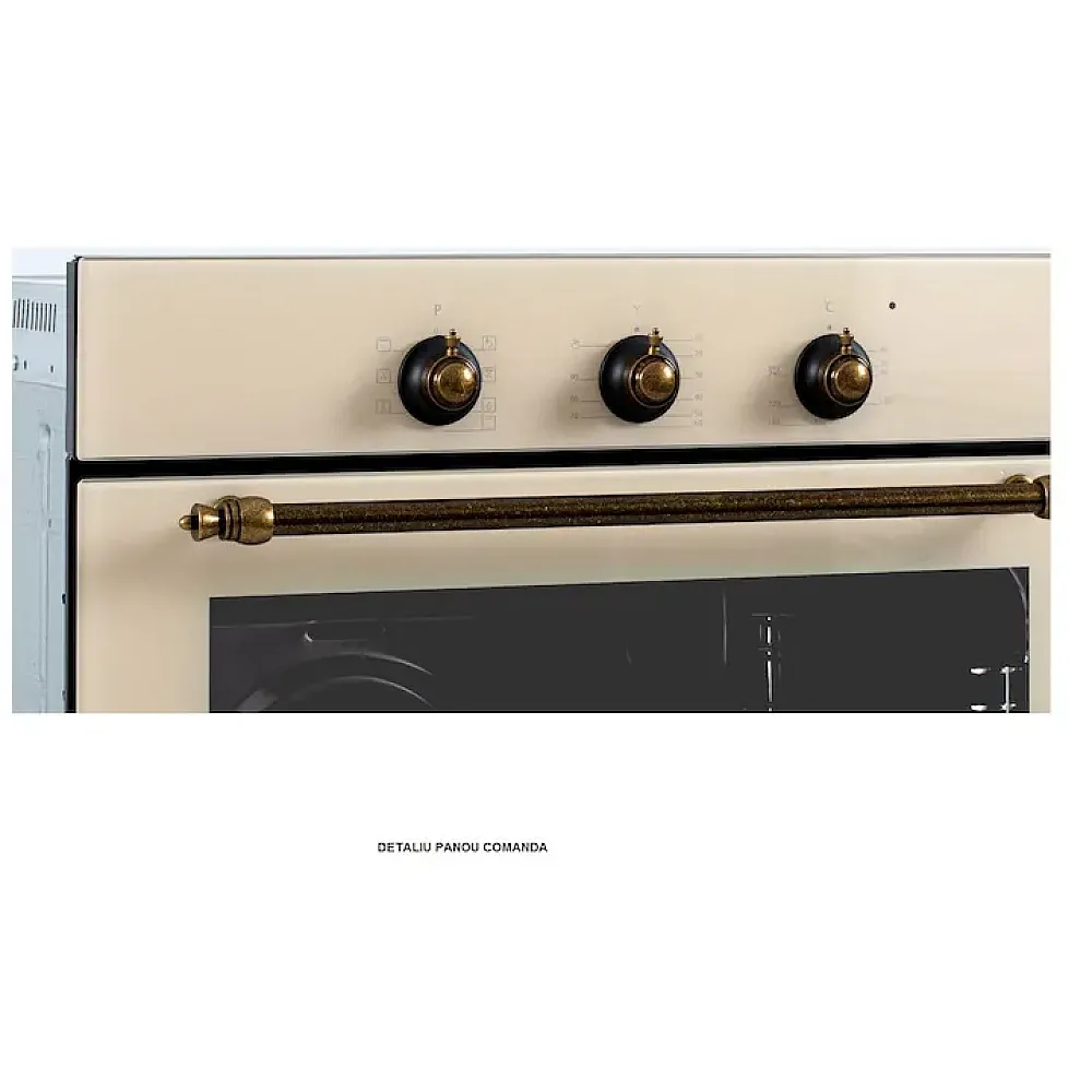 Cuptor electric incorporabil Studio Casa Viva Parma Glass Beige, 60 L, 8 funcții, Grill, Ventilator, Clasa A, Sticlă beige [2]