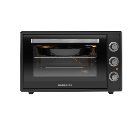 Cuptoare - Cuptor electric NobeLTek, 60L, 2000W, grill, timer, termostat, sticla dubla, ventilator, iluminare, Negru