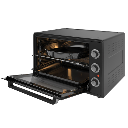 Cuptor electric NobeLTek, 60L, 2000W, grill, timer, termostat, sticla dubla, ventilator, iluminare, Negru [2]