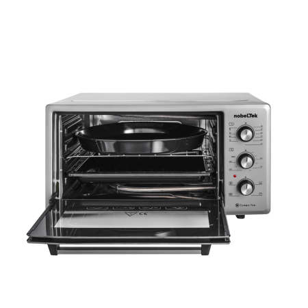 Cuptor electric NobeLTek NLT FSO48X, 48L, 1600W, grill, timer, termostat, sticla dubla, ventilator, iluminare, Gri inox [3]