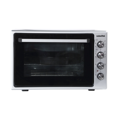 Cuptoare - Cuptor electric NobeLTek NLT FSO70X, 70L, 2200W, grill, timer, termostat, sticla dubla, ventilator, iluminare, Gri inox