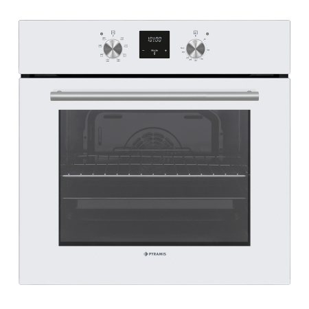 BUCATARIE - Cuptor electric Pyramis 60IN 2020 White Glass – 8 funcții, clasa A, volum 69L, timer electronic, afișaj digital, Grill, finisaj sticlă albă, design modern, ușor de utilizat și integrat în orice bucătă