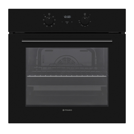 BUCATARIE - Cuptor electric Pyramis 60IN 2030 Black Glass – 8 funcții, clasa A, volum 69L, timer electronic, afișaj digital, Grill, finisaj sticlă neagră, design modern, ușor de utilizat și integrat în orice bucă