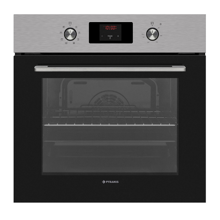 BUCATARIE - Cuptor electric Pyramis 60IN 80222 Inox – 8 funcții, clasa A, volum 69L, butoane retractabile, timer electronic, afișaj digital, Grill, finisaj inox modern și rezistent