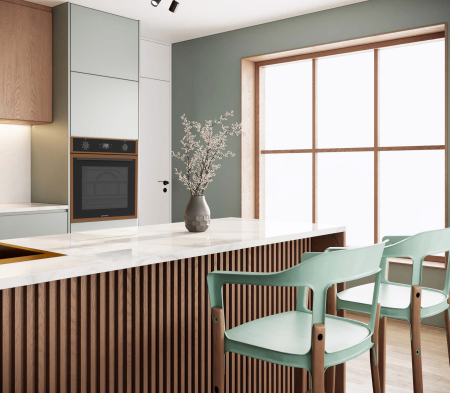Cuptor electric Pyramis 60IN 8080 PVD Copper – 64L, 8 funcții, Touch Control, Soft Close, AirFry, Rotisor, catalitic, sticlă neagră și ramă PVD Copper [1]