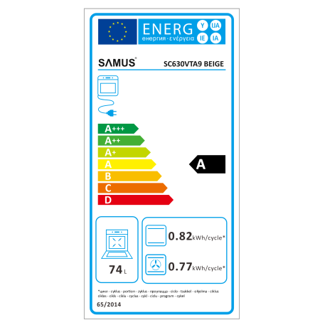 Cuptor Electric Rustic 74L, Clasa A, ​​​​​​​Putere cuptor 2610-3110 W, 9 Funcții, Grill & Convectie 3D, Autocurățare Catalitică, Panou Sticlă Bej [10]