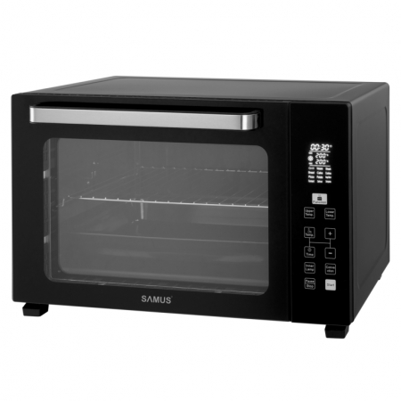 Cuptoare electrice - Cuptor electric Samus CSDN-48BRCL3, 48 litri, 12 programe, grill, rotisor, convectie, dezghetare, functie mentinere la cald, afisaj electronic, timer, Negru