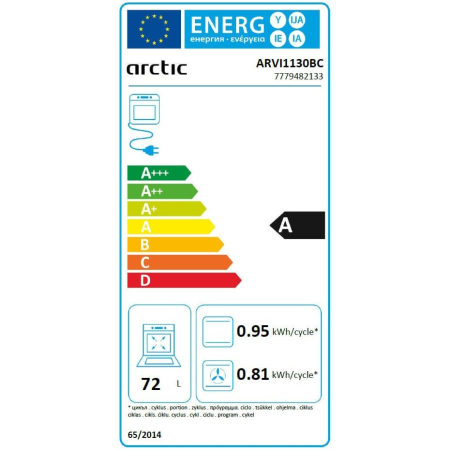 Cuptor incorporabil Arctic ARVI1130BC, Electric, 71 l, Autocuratare catalitica, Timer, Aqua Drop Clean, Touch & knob control, Clasa A, Negru [5]