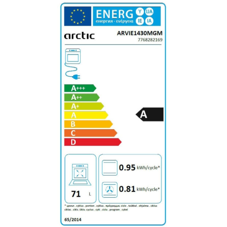 Cuptor incorporabil Arctic ARVIE1430MGM, Electric, 71 l, Autocuratarea catalitica, AeroCooking, Control touch, Clasa A, Manhattan Grey [5]