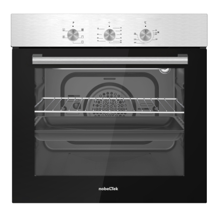 Cuptoare incorporabile - Cuptor incorporabil electric, 5 functii, 3 butoane, timer mecanic, 56L, sticla dubla, ventilator de racire, Inox
