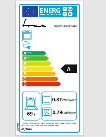 Cuptor incorporabil Fram FBO-V6510GCDRC-GBK, Electric, 69 l, Autocuratare catalitica, Clasa A, Display touch+Butoane, Grill, Iluminare, Blocare display, Sticla neagra [1]