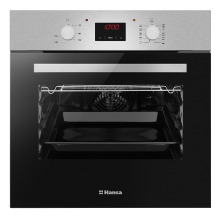 Marelvi - Cuptor incorporabil Hansa Fine, display, 9 functii, grill, ventilator, EvenBaking, incalzire rapida, 62 L, clasa A, inox