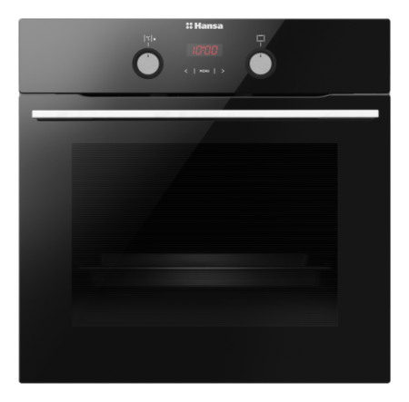 Marelvi - Cuptor incorporabil Hansa Integra, display, butoane retractabile, 8 functii, ventilator, grill, sine laterale, anti-amprenta, 65 L, clasa A, negru