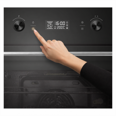 Cuptor incorporabil HEINNER HBO-M7010GCDRP-GBK, 70 L, electric, clasa A, 10 funcții, autocurățare pirolitică, panou Touch, Grill, ventilare, mod ECO, suport telescopic, geam cvadruplu detașabil, sticl [3]