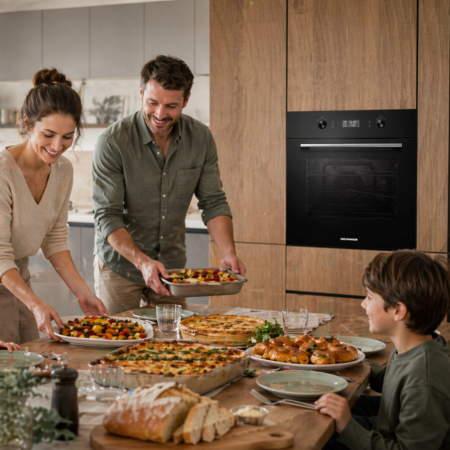 Cuptor incorporabil HEINNER HBO-M7010GCDRP-GBK, 70 L, electric, clasa A, 10 funcții, autocurățare pirolitică, panou Touch, Grill, ventilare, mod ECO, suport telescopic, geam cvadruplu detașabil, sticl [2]