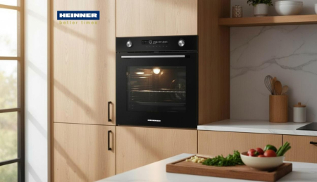 Cuptor incorporabil HEINNER HBO-M7212GCDRP-GBK, electric, 72L, clasa A+, 12 funcții, autocurățare pirolitică, funcție Pizza, fermentare, suport telescopic, sticlă neagră [1]