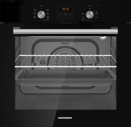 Cuptoare - Cuptor incorporabil Heinner HBO-S568LDTGC-BK, Electric Multifuncțional, 56L, 8 Functii, Clasa A, Grill, Ventilație, Timer Digital, Negru