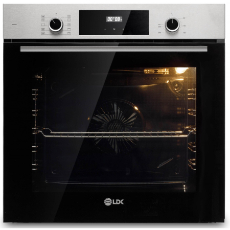 Cuptoare - Cuptor incorporabil LDK 1073DBKIX, Clasa A, Capacitate 73 l, 10 functii, Grill, Dezghetare, Timer, Iluminare cuptor, Negru/Inox