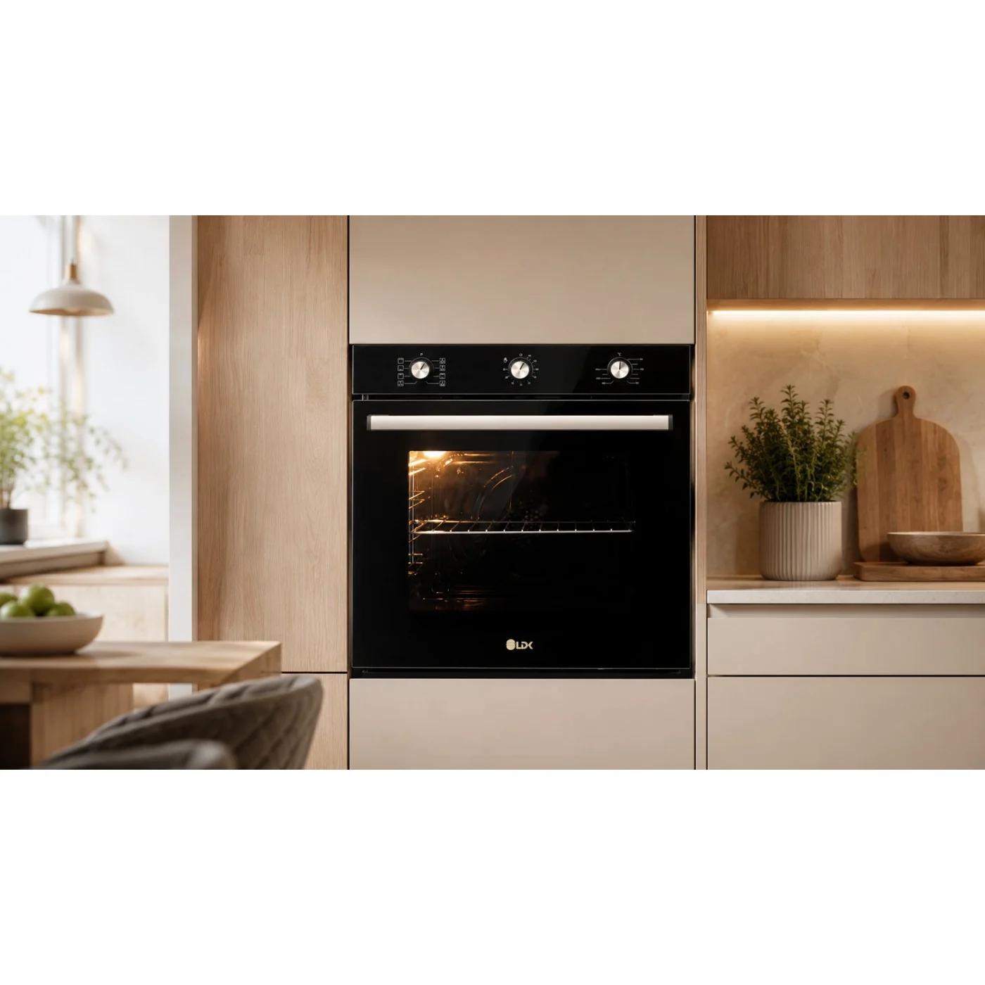 Cuptor incorporabil LDK 718BK, Clasa A, Capacitate 76 litri, 8 functii, Grill, Dezghetare, Timer, Iluminare cuptor, Negru [3]