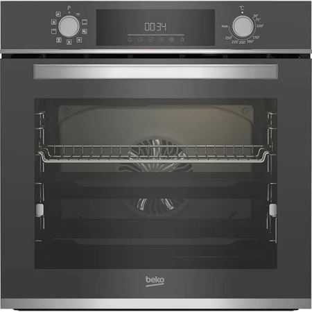 Marelvi - Cuptor incorporabil multifunctional Beko, 72l, Clasa A+, 9 functii de gatire, AEROperfect, 3D Cooking, LED display, autocuratare catalitica, functie curatare SteamShine, Sticla Zara Grey