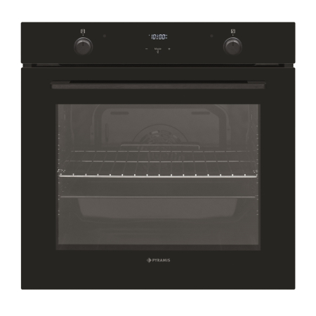 BUCATARIE - Cuptor incorporabil Pyramis PO78052009PBL Full Black Glass, 78L, 9 funcții, clasa A, Soft Close, timer electronic, display touch și control cu butoane retractabile