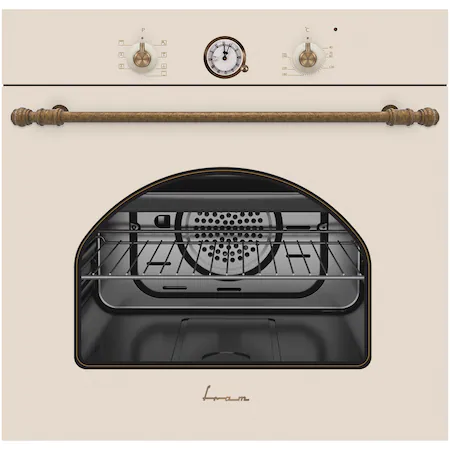 Cuptoare incorporabile - Cuptor incorporabil rustic Fram FBO-S607GCAR-RBG, 60 l, 7 functii, Display analog, Bej