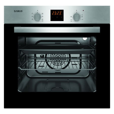Cuptor electric 56 L, 2200 W, grill 2000 W, 7 funcții, panou inox, timer digital, afisaj LCD, ventilație tangentială, blocare copii, clasa A [0]