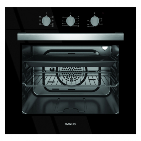 Cuptoare incorporabile - Cuptor incorporabil Samus SC618TGV, clasa energetica A,  6 functii, grill, ventilator, timer, 2200 W, Negru