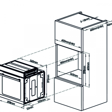 Cuptor incorporabil Samus SC623GX5, clasa A, 75 litri, 5 functii, grill, ventilator, 2000 W, Negru [3]