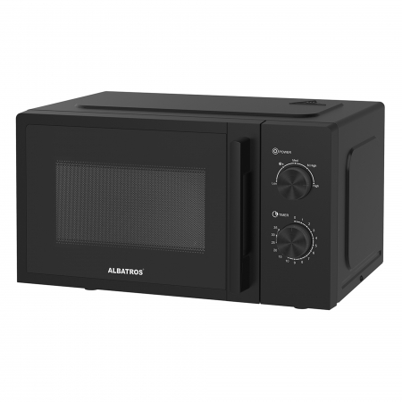 BUCATARIE - Cuptor mecanic cu microunde Albatros MWA-20MB4, Capacitate 20L, Putere 700 W, 5 Nivele de incalzire, Negru