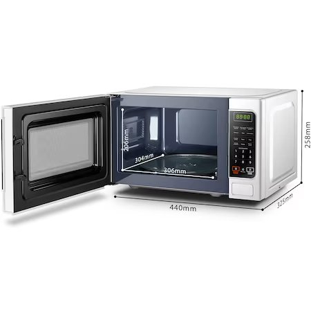 Cuptor microunde digital Toshiba, volum 20L, 800W, 6 functii gatire presetate, 11 niveluri putere, Timer, Afisare ceas, iluminare LED, functie blocare copii, Alb [2]
