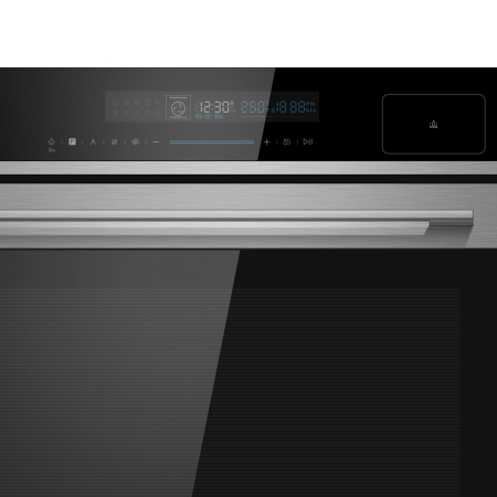 Cuptor multifunctional cu abur Master Kitchen, gama Edge, Display Touch, Volum 72 l, 14 functii de gatire, SteamBake, 3 cicluri de abur (25%, 50%, 75%), Sonda masurare temperatura, Design sticlă neagr [1]