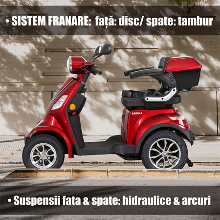 Cvadriciclu electric Samus Arizona 4R1 1000W 60V 20Ah Autonomie 50 km 3 viteze Rosu [23]