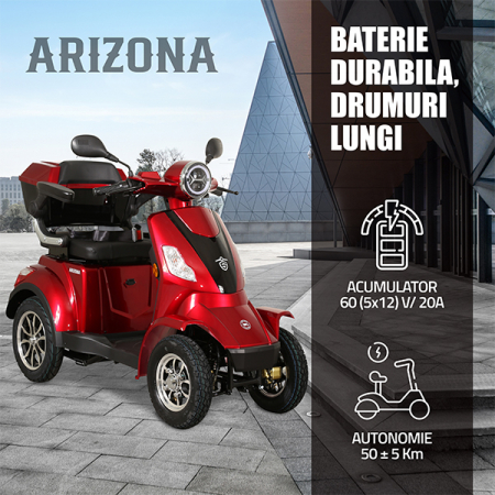 Cvadriciclu electric Samus Arizona 4R1 1000W 60V 20Ah Autonomie 50 km 3 viteze Rosu [16]