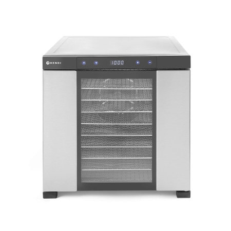 Deshidrator alimente Hendi Profi Line, 1000 W, 10 tavi inox, interior si exterior inox, temperatura reglabila 35-75°C, Gri, timer, panou de control digital [4]