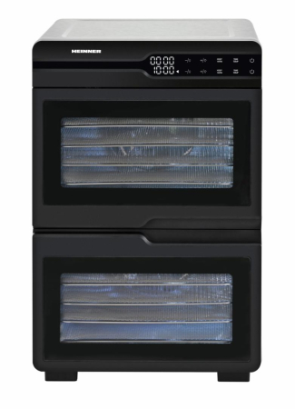 Deshidrator fructe, legume și carne Heinner DualDry Pro, 1200W, Timer 48H, Inox 1000-1200W, display led si control touch, dubla compartimentare, 12 tavi inox, 2 tavi rulouri fructe, 2 tavi grilaj maru [5]