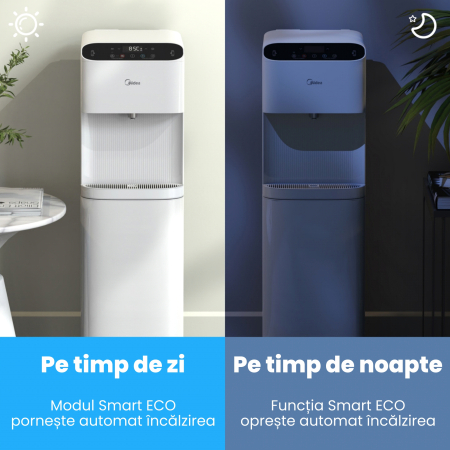 Dozator de apă Midea, conectare la rețeaua, filtre PAC & UF+C, răcire: 4L/h, rezervor apă rece: 3.6L, încălzire: 4 L/h, rezervor apă fierbinte: 1L, putere încalzire: 420W, putere răcire: 80W, interval [9]
