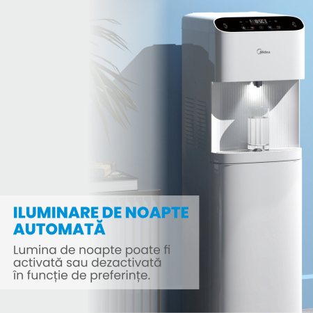Dozator de apă Midea, conectare la rețeaua, filtre PAC & UF+C, răcire: 4L/h, rezervor apă rece: 3.6L, încălzire: 4 L/h, rezervor apă fierbinte: 1L, putere încalzire: 420W, putere răcire: 80W, interval [6]