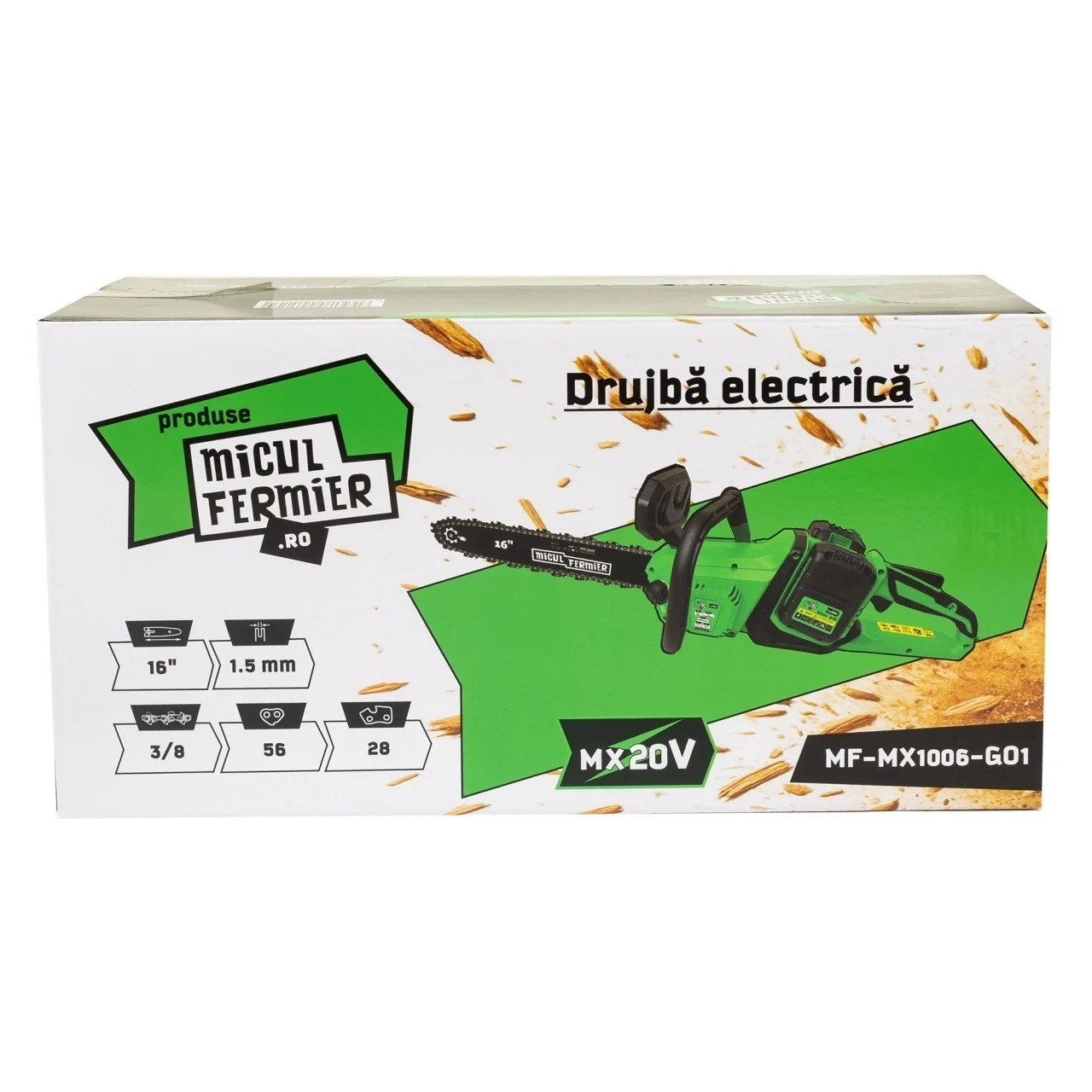 Drujba electrica pe acumulator Micul Fermier, 2 Acumulatori 20V/4.0 Ah, Încărcător Dublu Loc,16" Brushless [7]