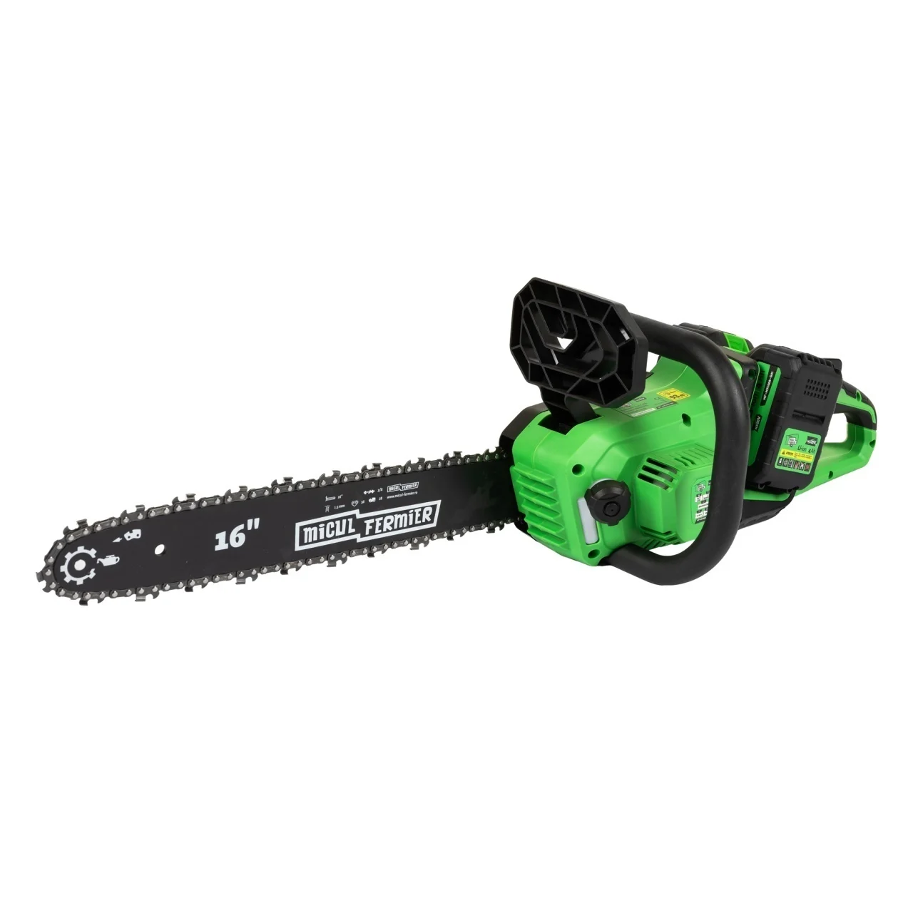 Drujba electrica pe acumulator Micul Fermier, 2 Acumulatori 20V/4.0 Ah, Încărcător Dublu Loc,16" Brushless [14]
