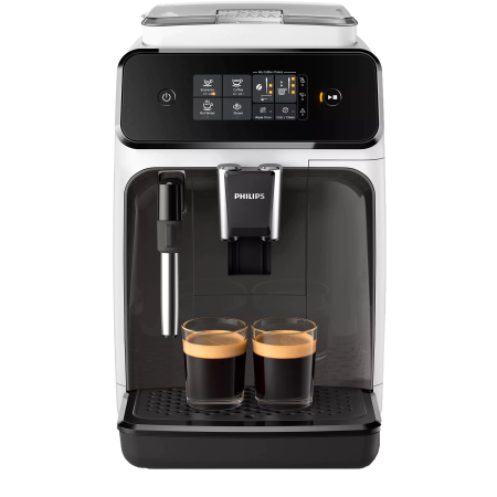 Marelvi - Espressor automat Philips, 1500W, 15 bar, sistem clasic de spumare, 2 bauturi, afisaj tactil, optiune 2 cesti, 12 setari macinare, rasnita ceramica, Alb