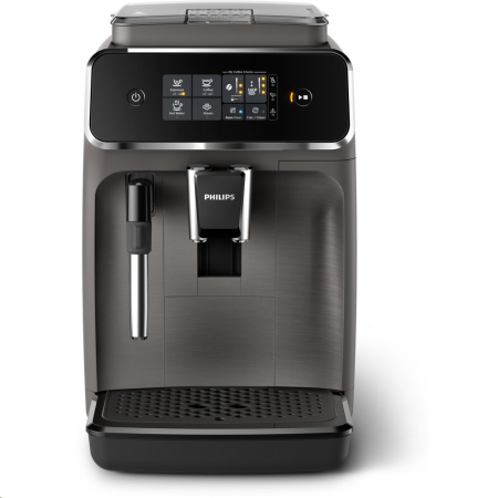 Marelvi - Espressor automat Philips EP2224/10, 2 Bauturi , Rasnita Ceramica, Sistem de Spumare a Laptelui, Ecran Tactil, Negru