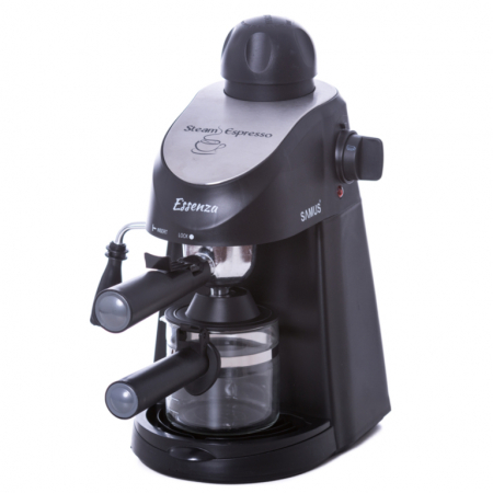 BUCATARIE - Espressor cafea Samus Essenza, cafea macinata, 3.5 bar, indicator luminos, tavita colectoare detasabila, cana gradata, filtru inox, Negru + inox