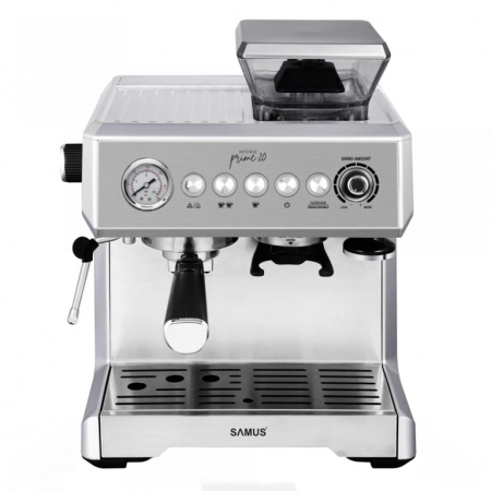 BUCATARIE - Espressor cafea Samus Intense Prime 20, cu rasnita incorporata, cafea macinata /cafea boabe,  capacitate 2.3 litri, filtru dublu din inox, afisaj analogic al presiunii, Inox