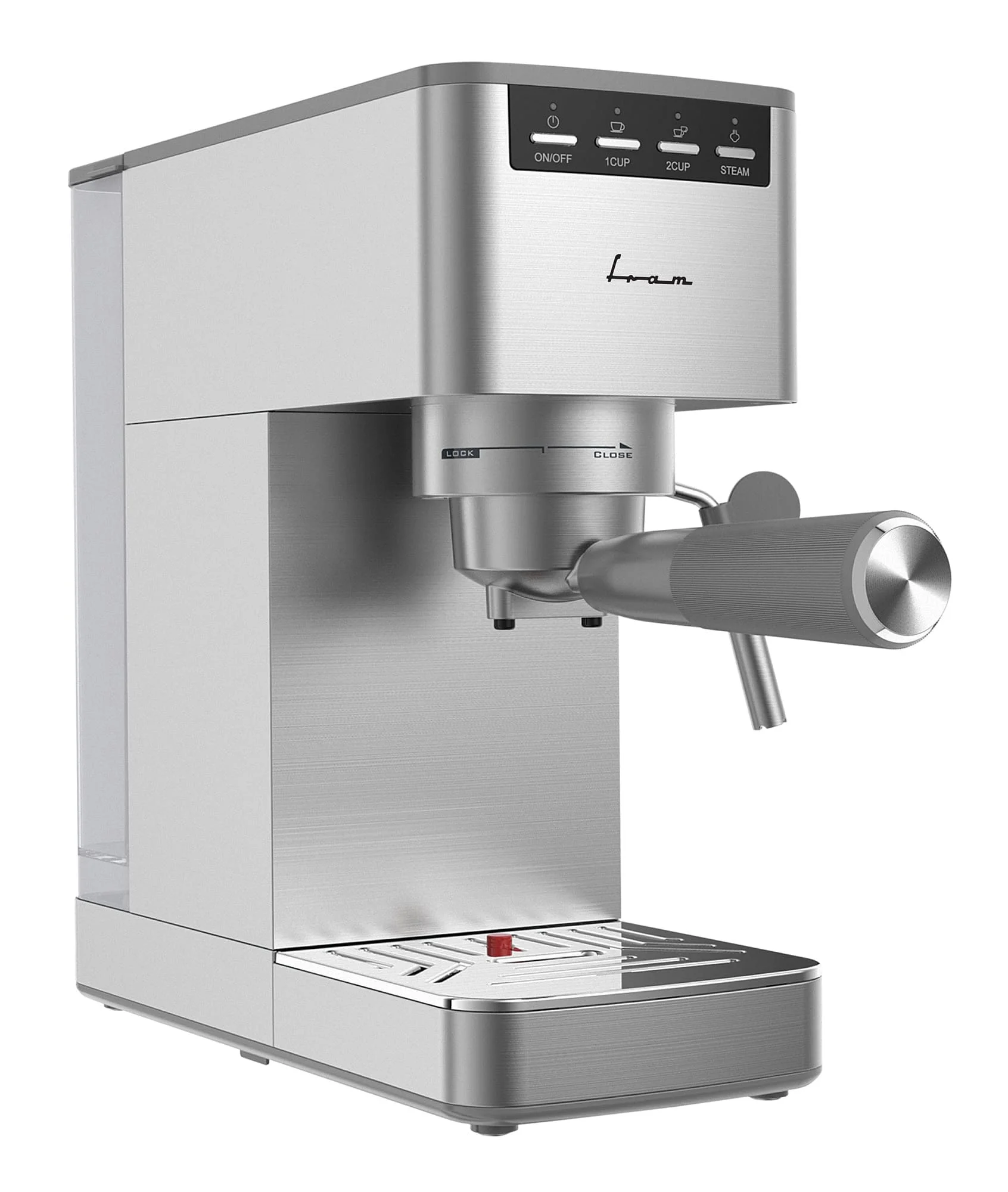 Espressoare, cafetiere si rasnite - Espressor manual FRAM FEM-D15SS, 1350 W, 15 Bari, rezervor de apa 1.2 L,Carcasa Inox