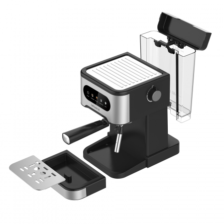 Espressor manual Samus Café Gusto 20, 20 bari, 5 băuturi presetate, rezervor 1.5 L, control tactil, 1350 W, sistem spumare cappuccino, negru-inox [1]